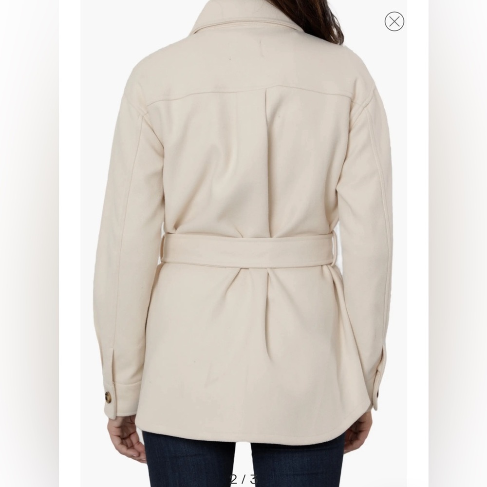🎉HP🎉Dolce Cabo Short Flannel Trench Coat. Ladies Med. - Picture 2 of 13